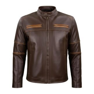 Chamarra de Piel de Borrego para Caballero Cuello Mao Combinada Alex