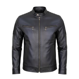 Chamarra de Piel de Borrego Para Caballero Slim Fit Corte Moderno Black