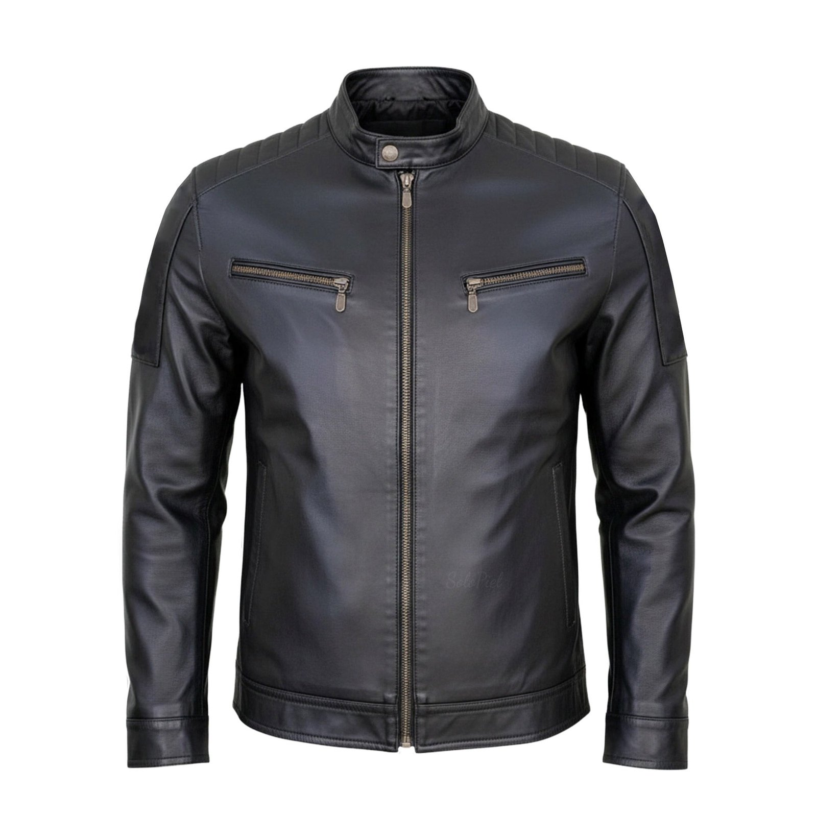 Chamarra de Piel de Borrego Para Caballero Slim Fit Corte Moderno Black