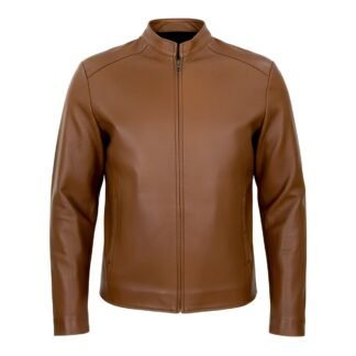 Chamarra de Piel de Borrego para Caballero Cuello Mao Cinnamon