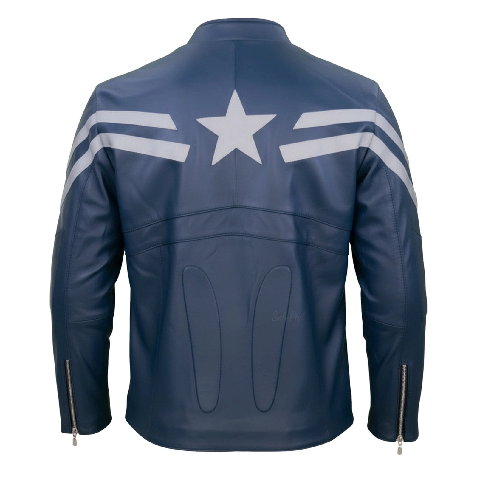 Chamarra de Piel de Borrego para Caballero Estilo Capitán América - Image 4