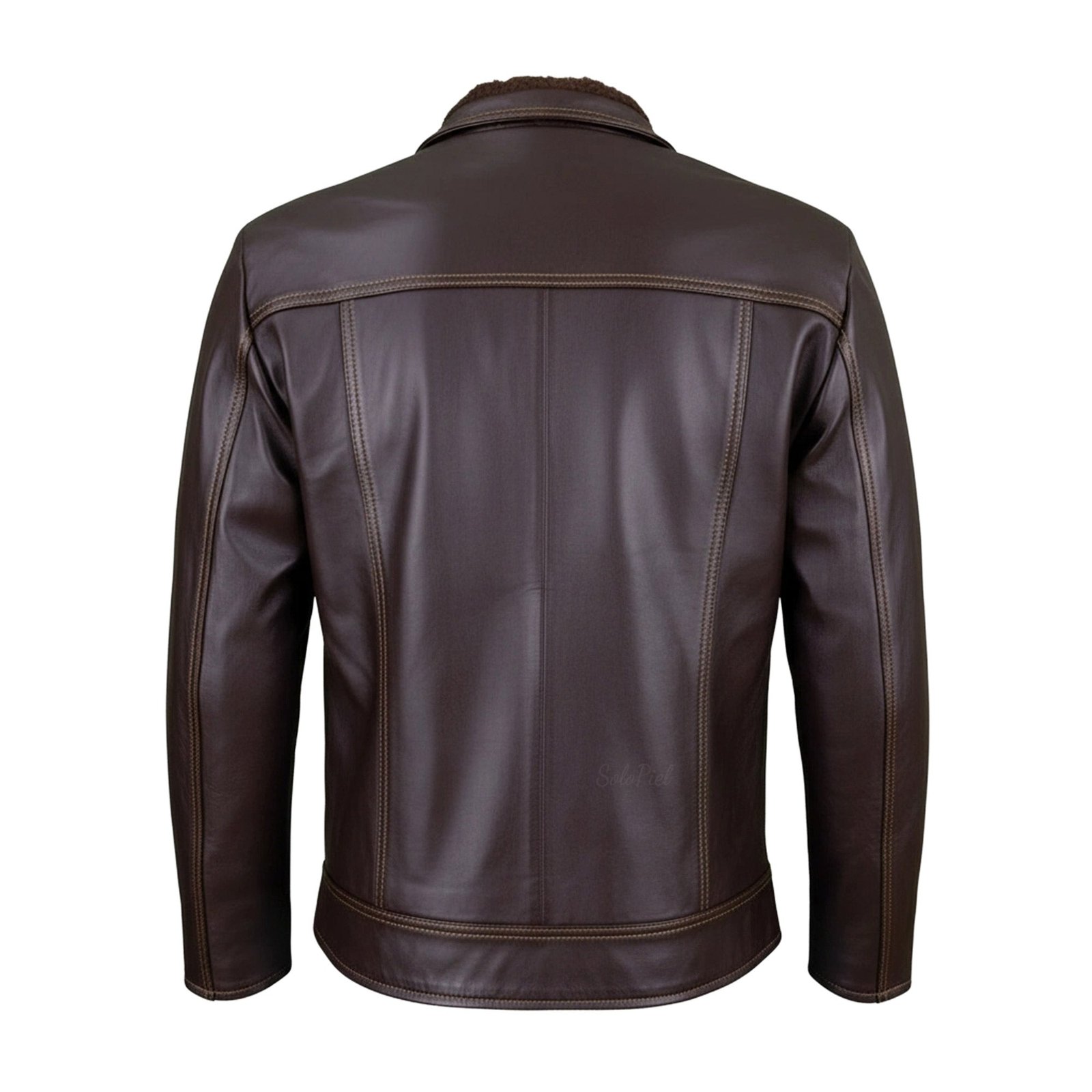 Chamarra de Piel Para Caballero con Forro de Borrega César - Image 5