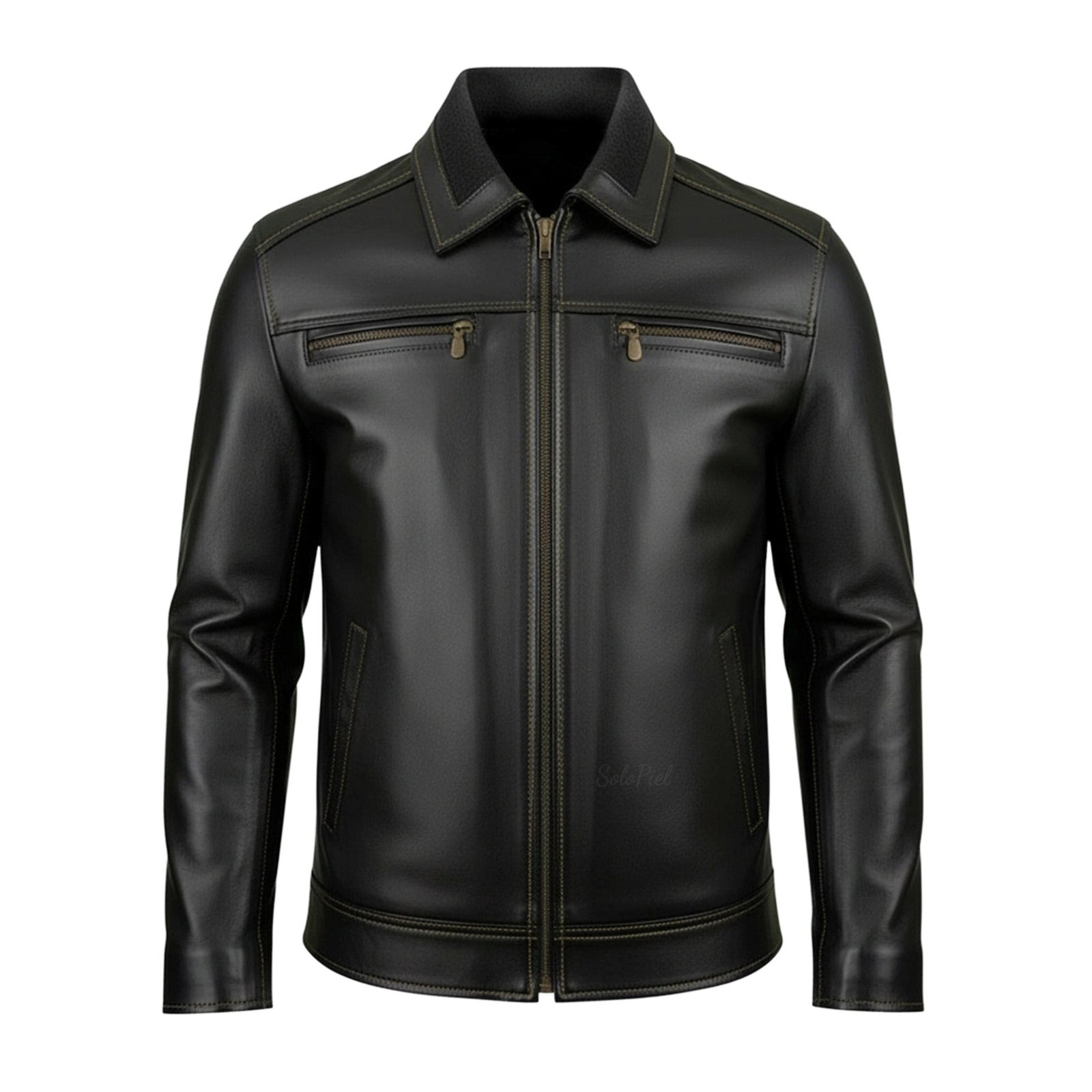 Chamarra de Piel Para Caballero con Forro de Borrega César - Image 3