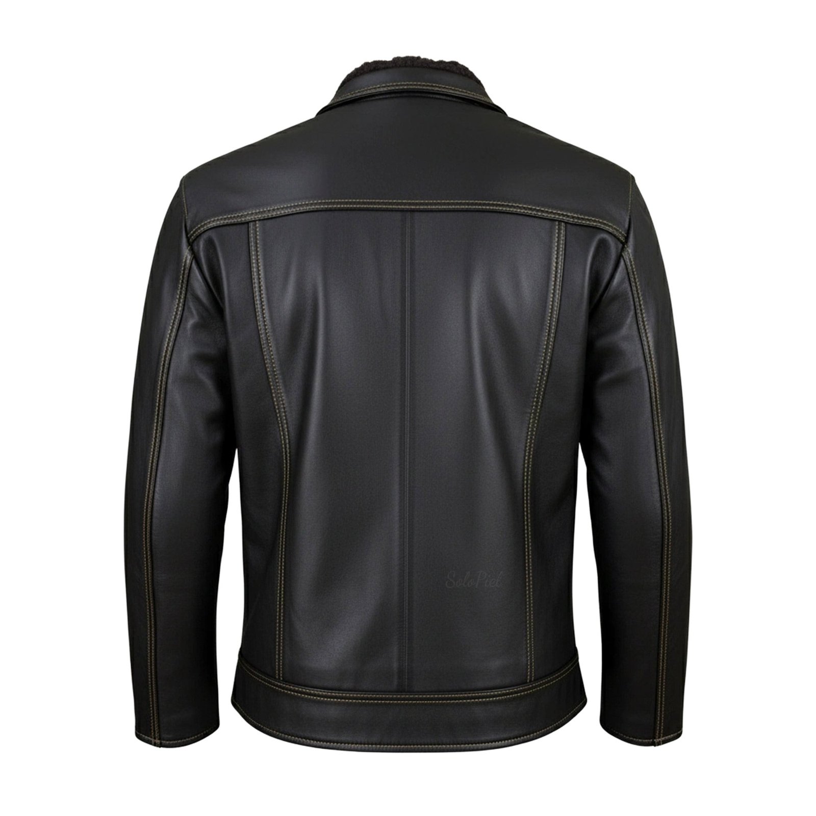 Chamarra de Piel Para Caballero con Forro de Borrega César - Image 4