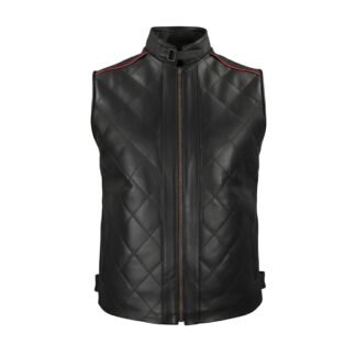 Chaleco de Piel de Borrego Acolchado Combinado para Caballero  Paolo