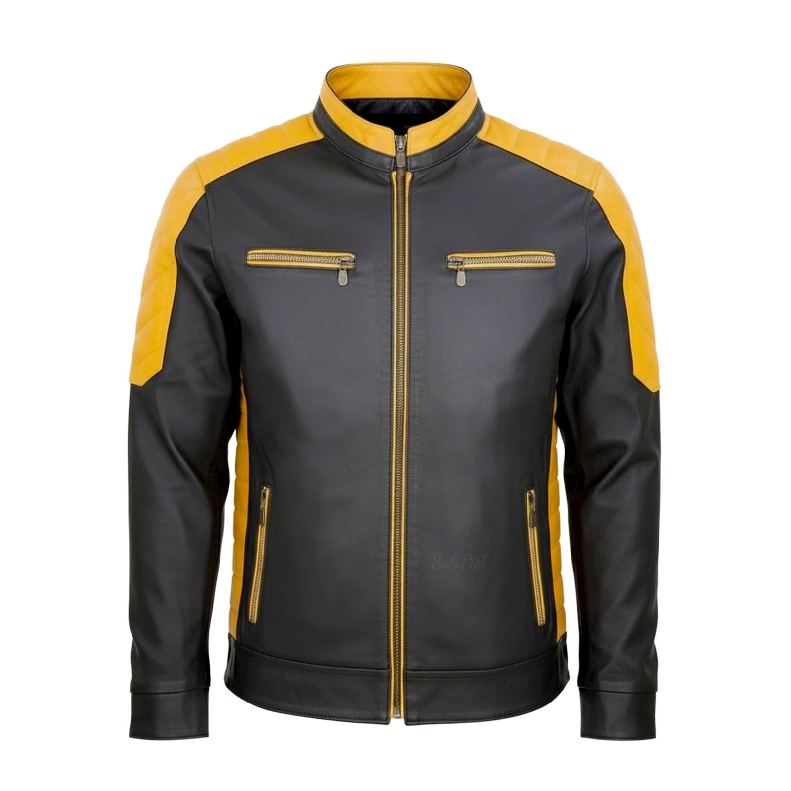 Chamarra de Piel de Borrego Para Caballero Combinada Con Franjas Daytona - Image 5