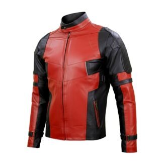 Chamarra de Piel de Borrego para Caballero Estilo Deadpool