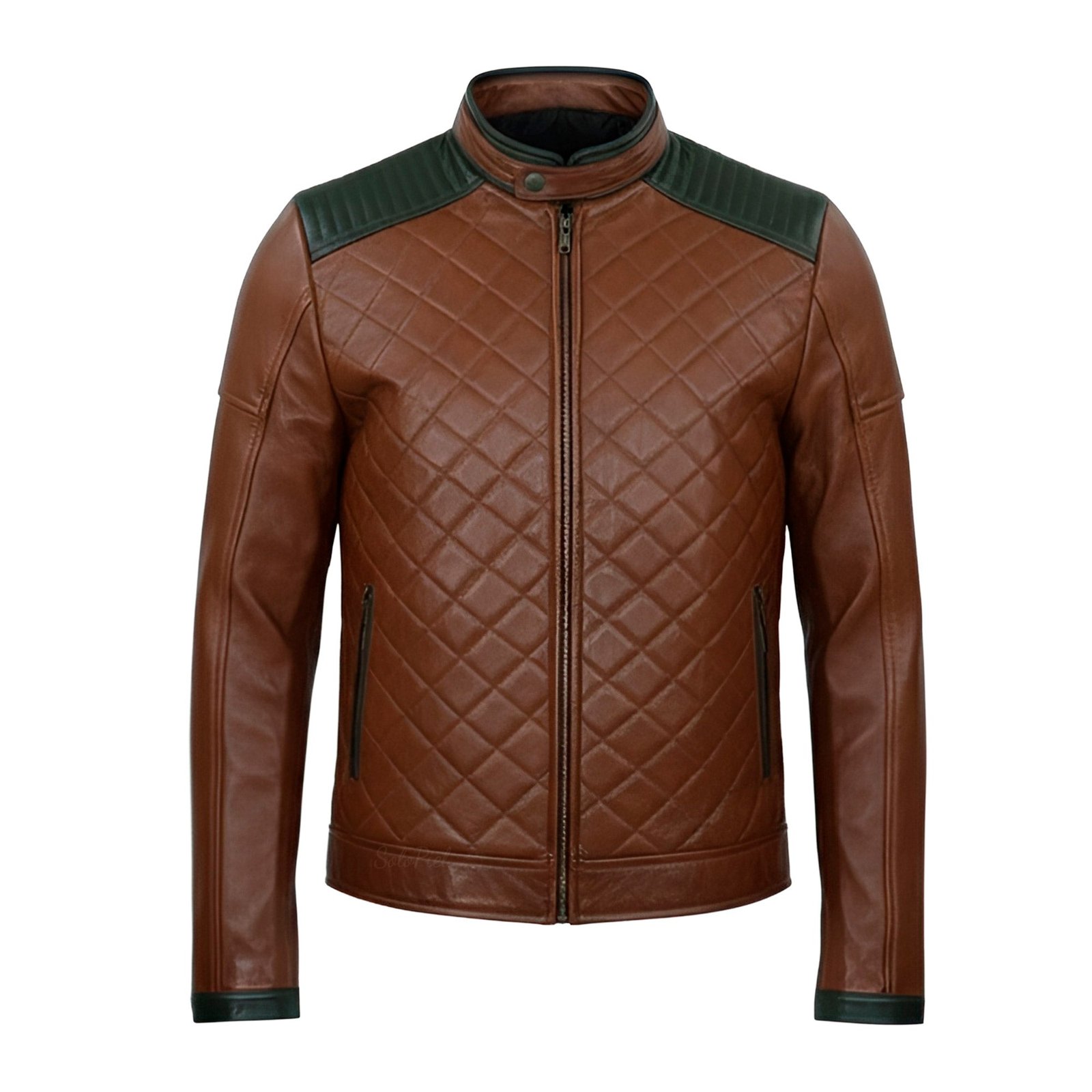 Chamarra de Piel de Borrego Capitonado Para Caballero Cuello Mao Diego - Image 6