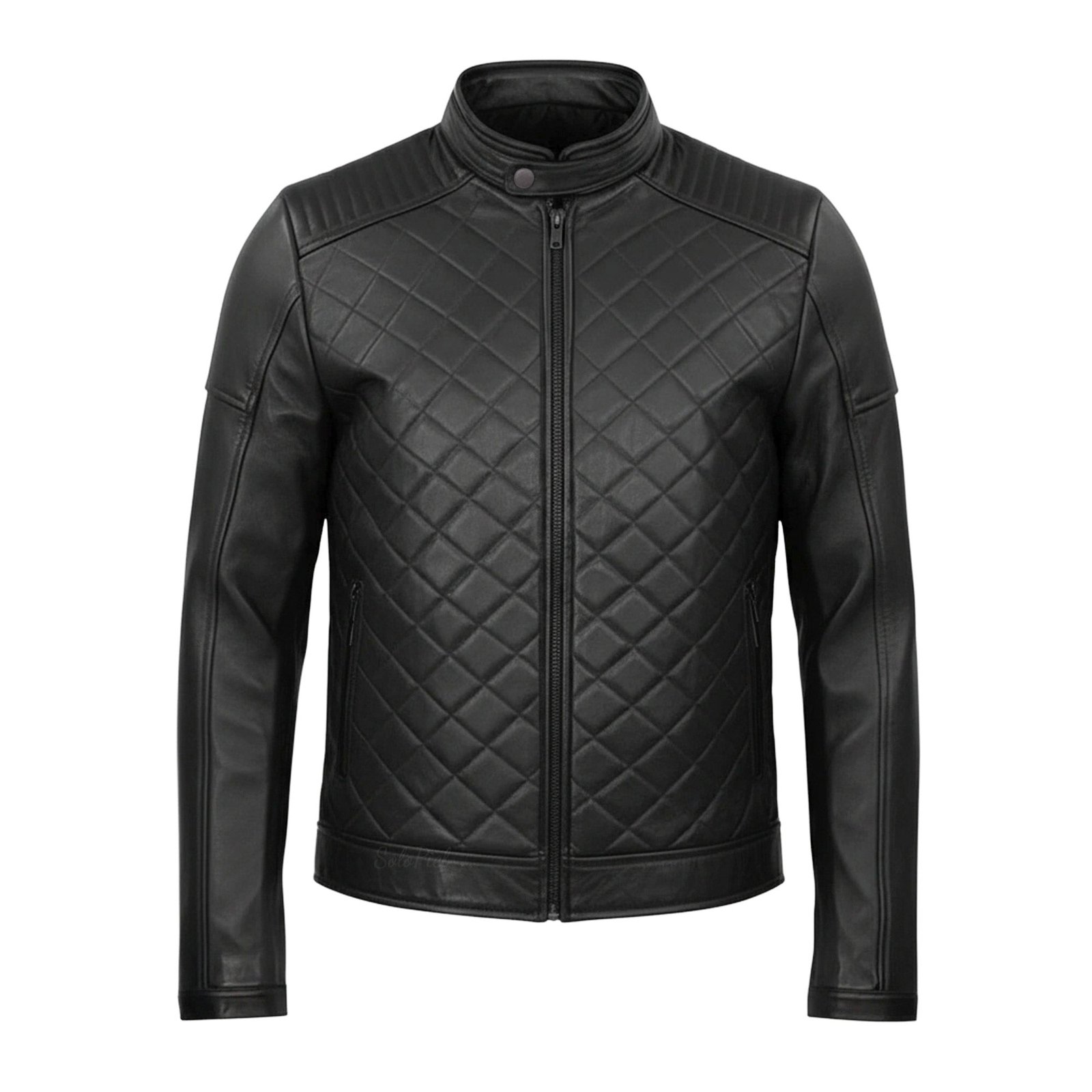 Chamarra de Piel de Borrego Capitonado Para Caballero Cuello Mao Diego - Image 3