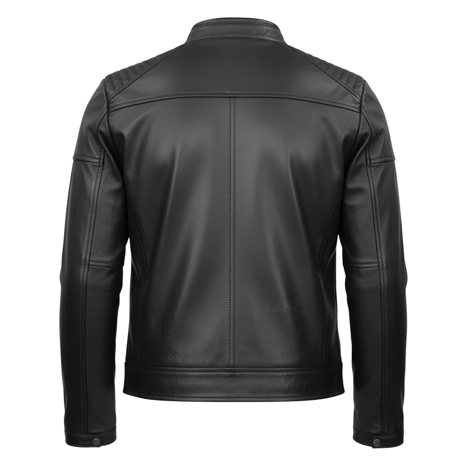 Chamarra de Piel de Borrego Capitonado Para Caballero Cuello Mao Diego - Image 4