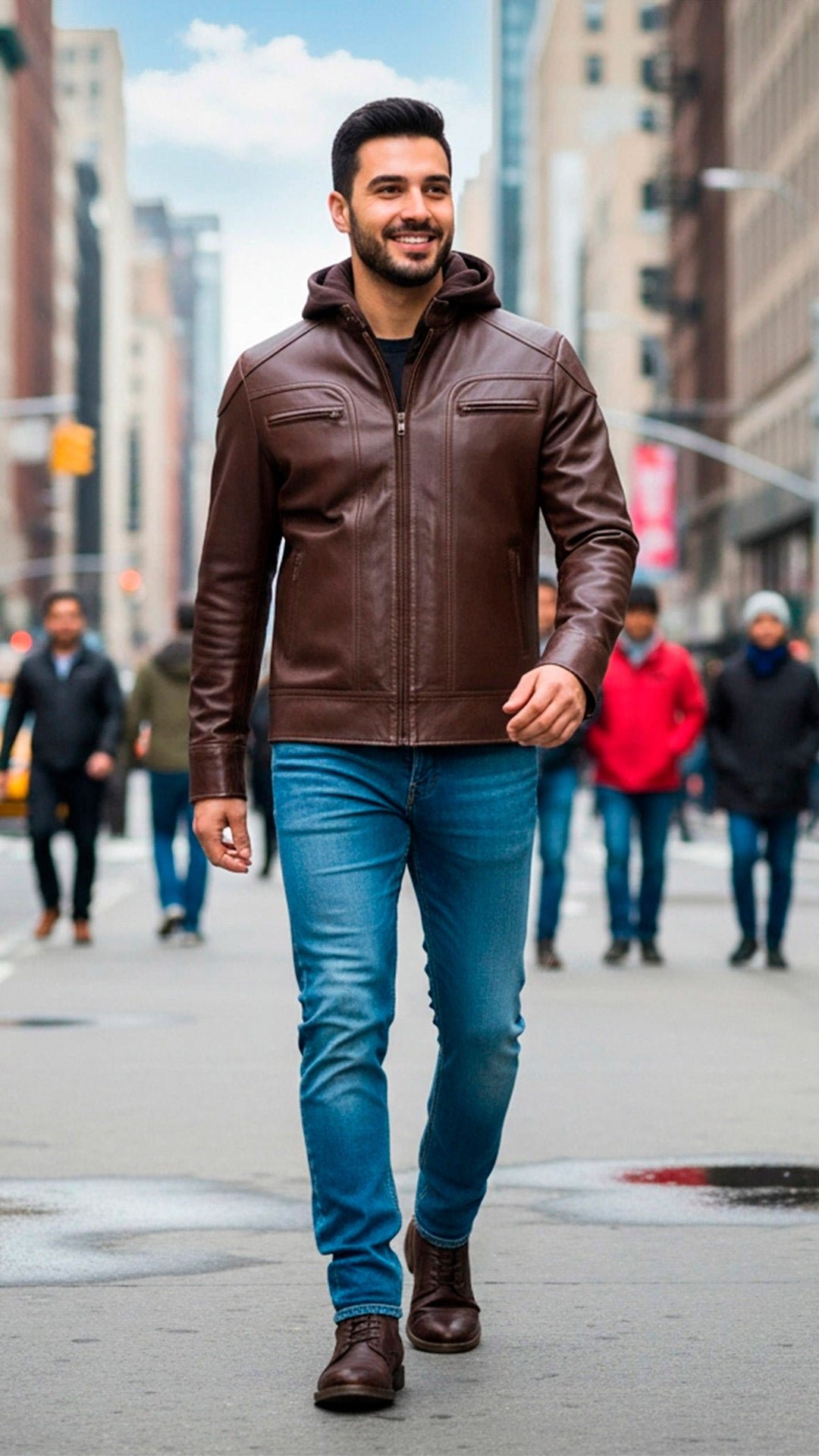 Chamarra de Piel de Borrego para Caballero Con Capucha Desmontable Eduardo Slim - Image 3