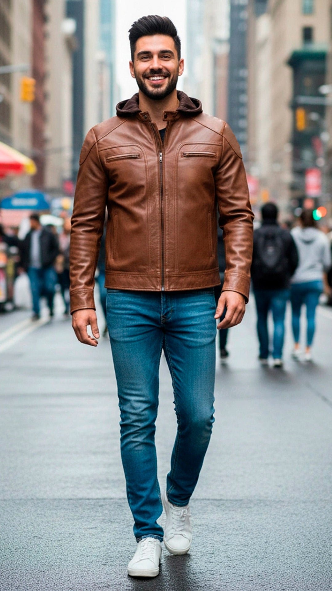 Chamarra de Piel de Borrego para Caballero Con Capucha Desmontable Eduardo Slim - Image 4