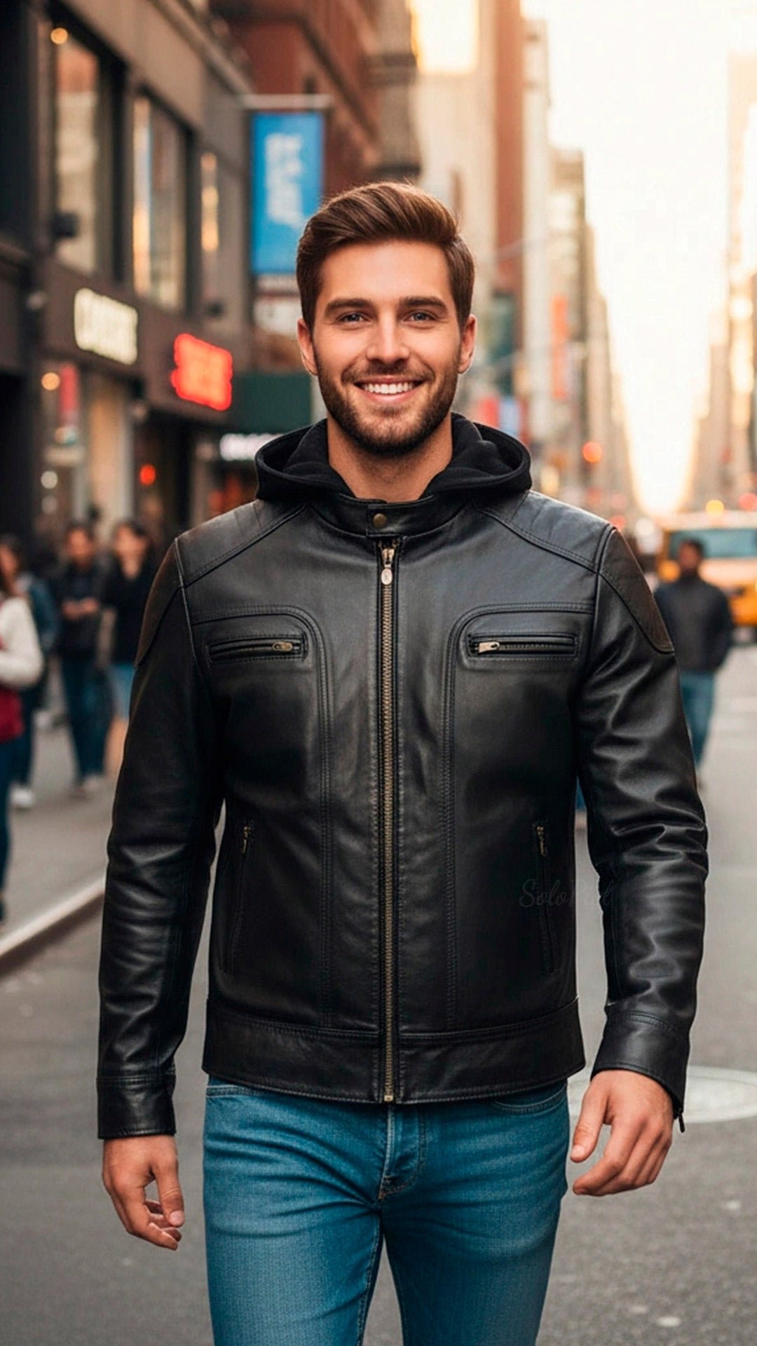 Chamarra de Piel de Borrego para Caballero Con Capucha Desmontable Eduardo Slim - Image 2