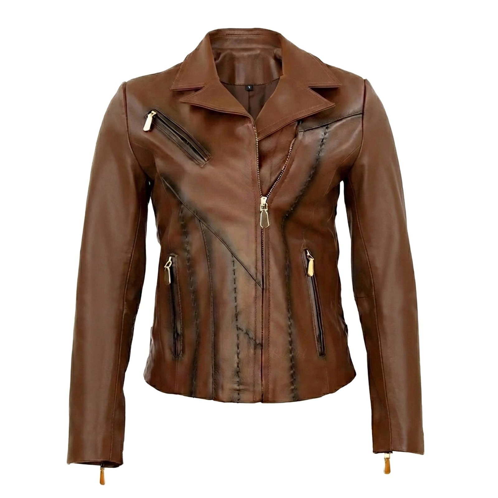 Chamarra de Piel de Borrego Tejida Veteada para Dama Jenifer - Image 4