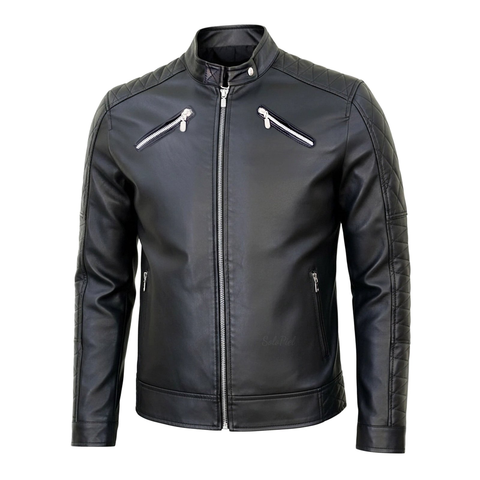 Chamarra de Piel de Borrego para Caballero Cuello Mao Slim JK