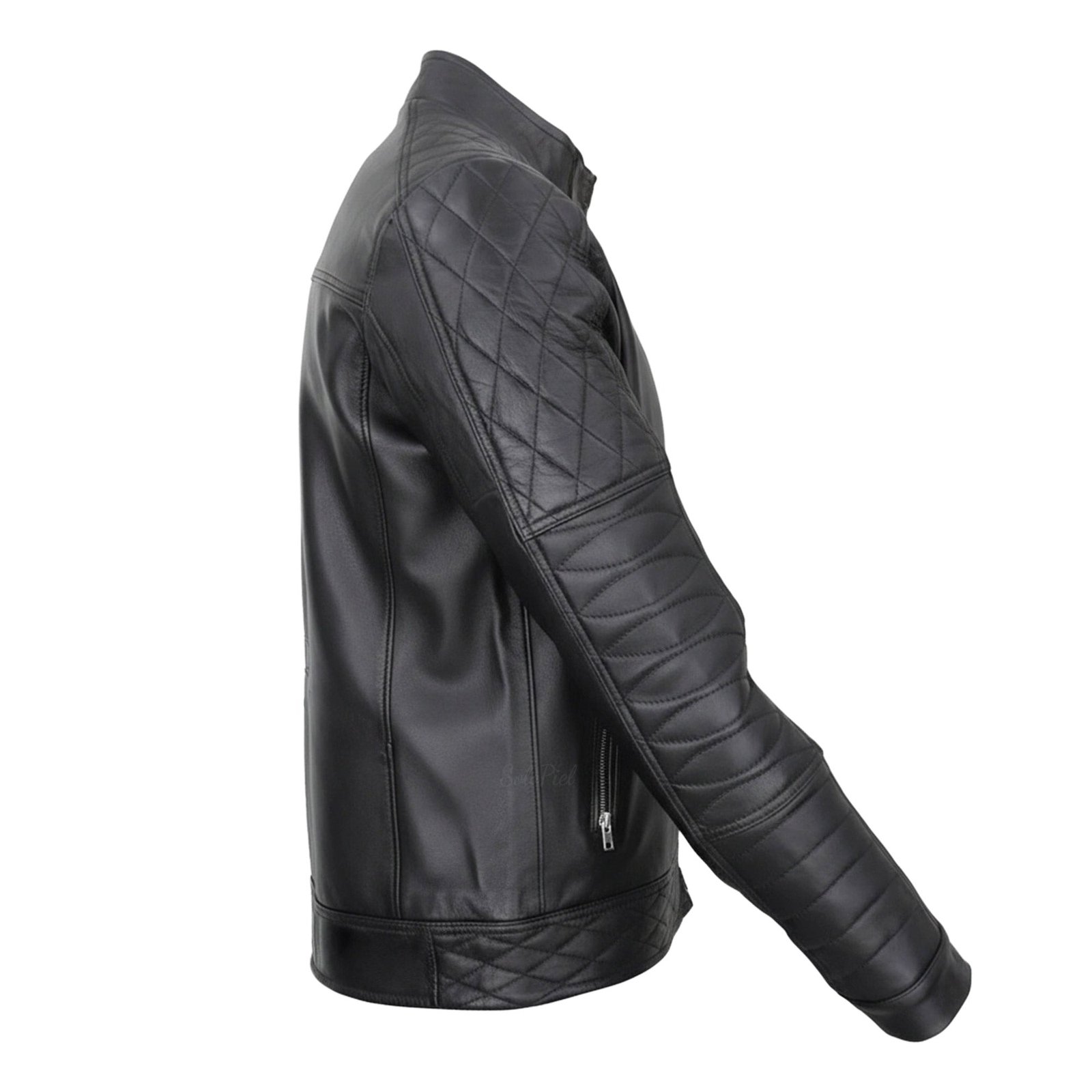 Chamarra de Piel de Borrego para Caballero Cuello Mao Slim JK - Image 3