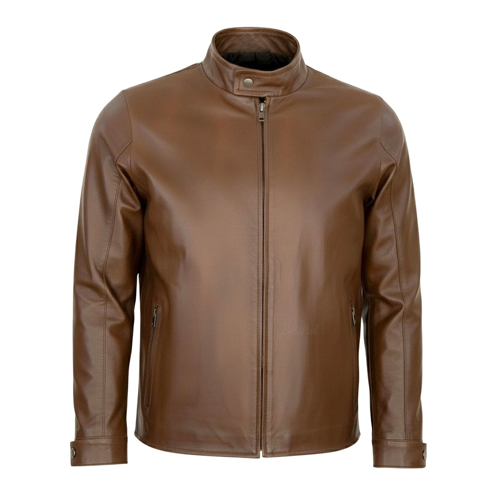 Chamarra de Piel de Borrego Para Caballero Lisa con Cuello Mao Jordan