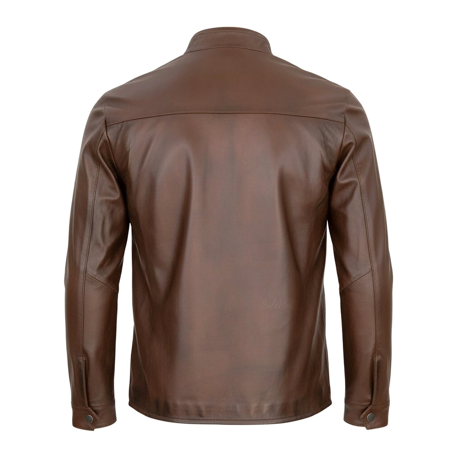 Chamarra de Piel de Borrego Para Caballero Lisa con Cuello Mao Jordan - Image 2