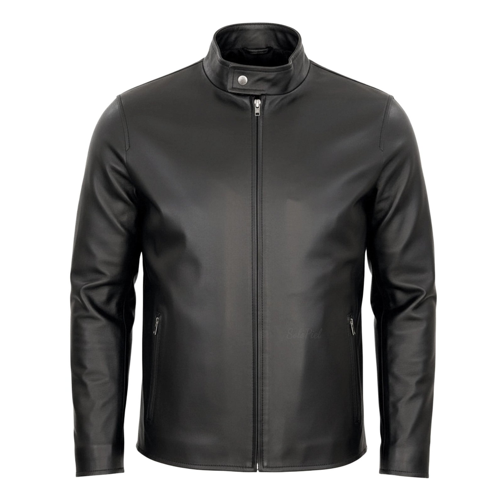 Chamarra de Piel de Borrego Para Caballero Lisa con Cuello Mao Jordan - Image 4