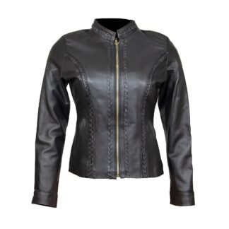 Chamarra de Piel Para Dama con Tejido Slim Karla