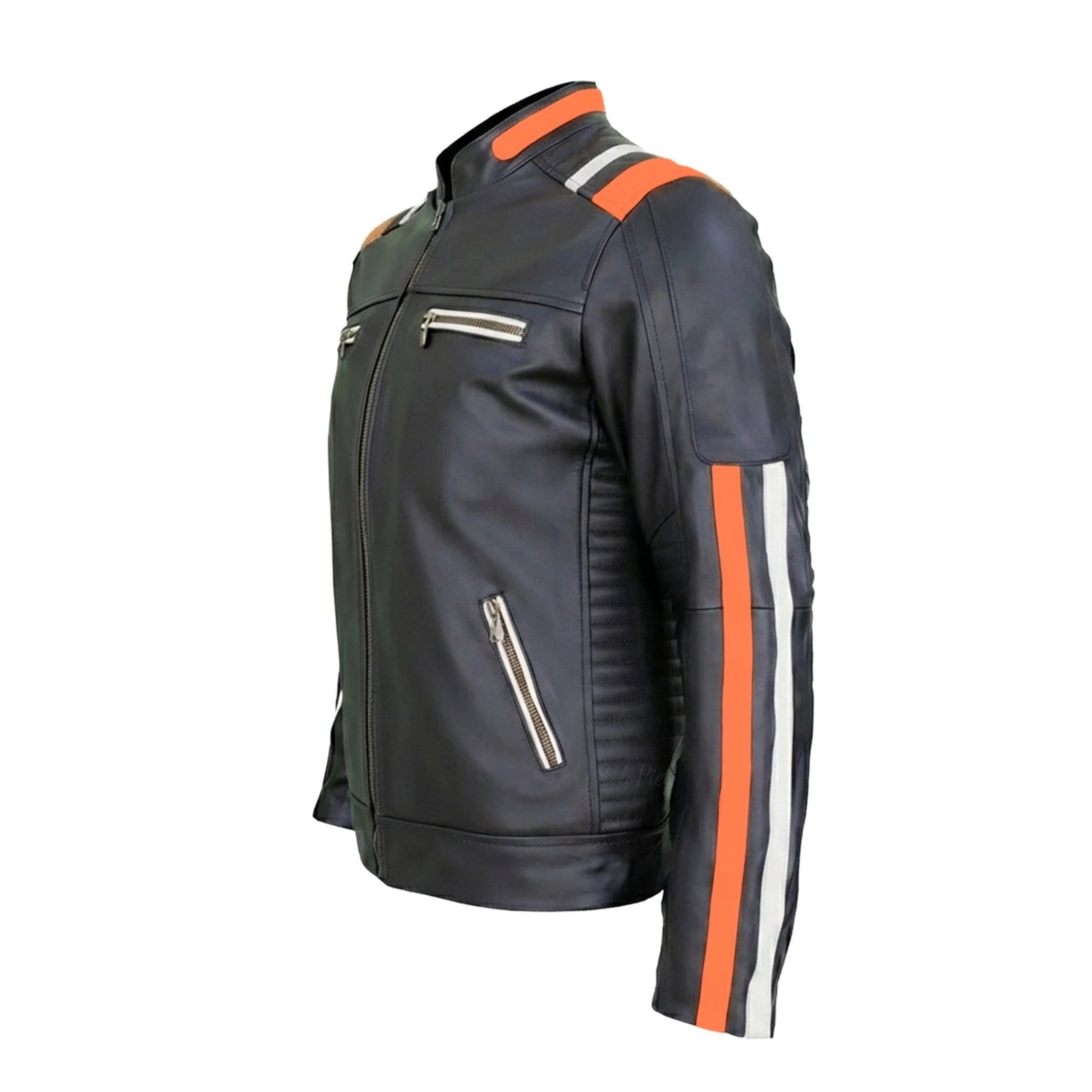 Chamarra de Piel de Borrego Para Caballero Combinada Con Franjas Lucca - Image 6