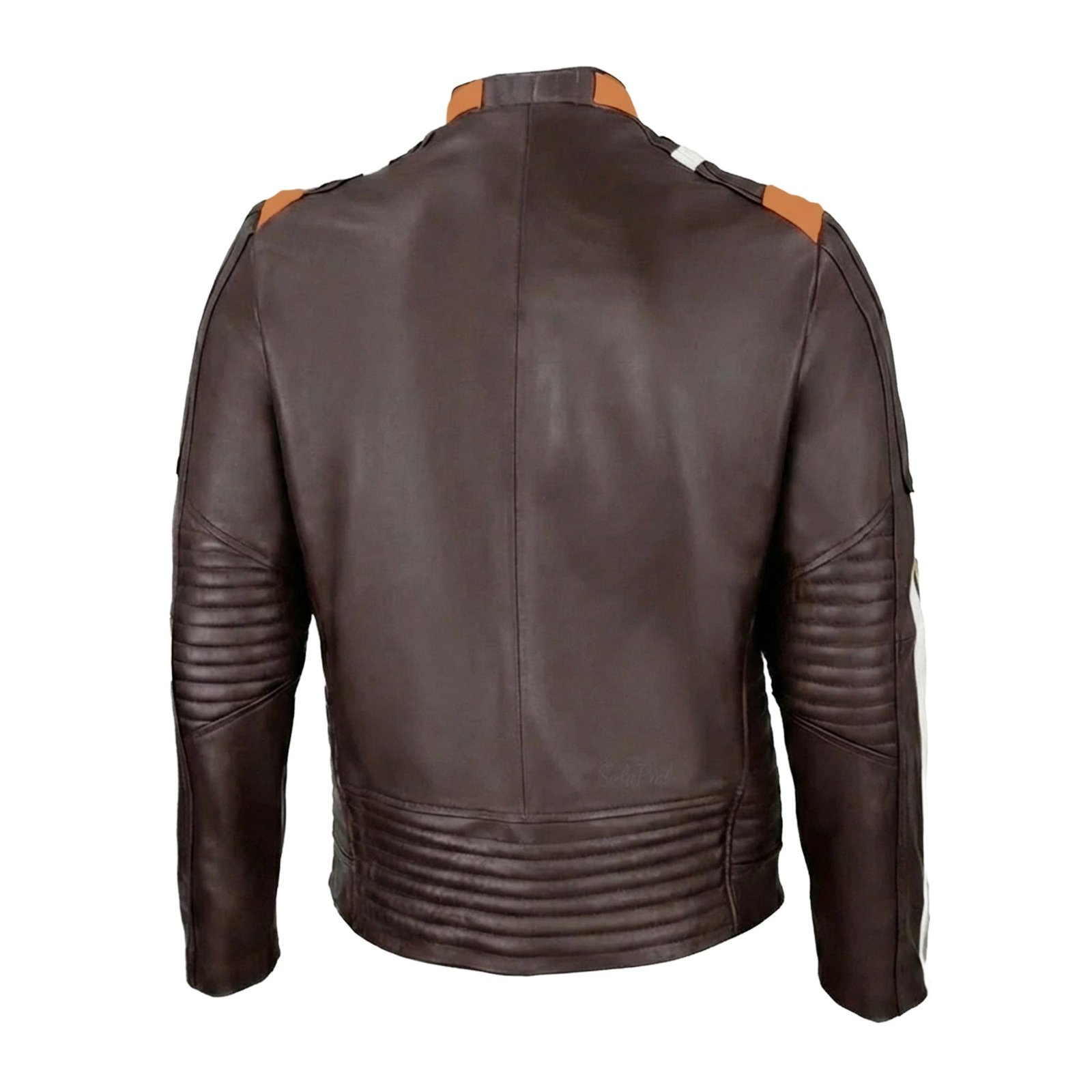 Chamarra de Piel de Borrego Para Caballero Combinada Con Franjas Lucca - Image 3