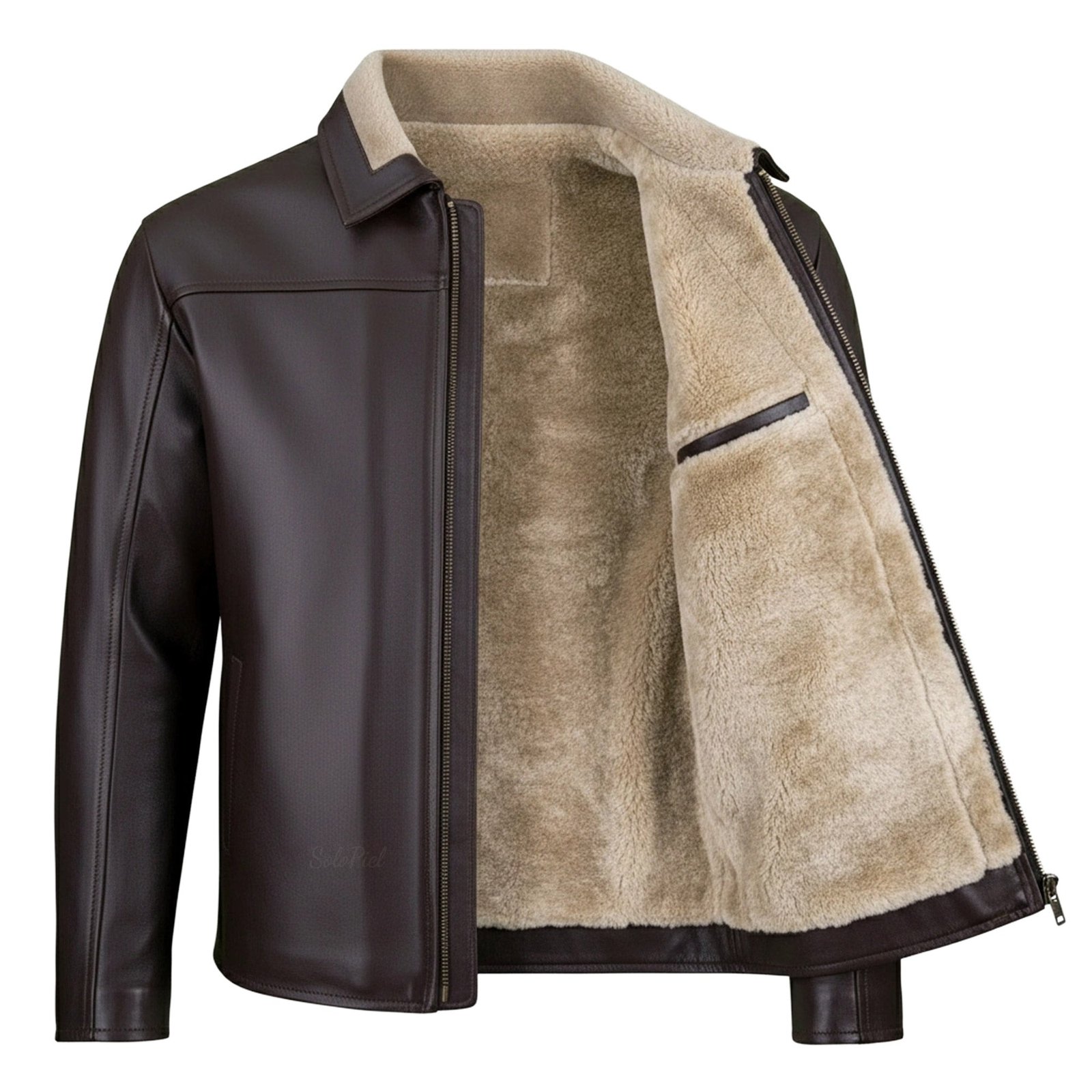 Chamarra de Piel de Borrego para Caballero Forro de Lana Sintética Marcos - Image 6