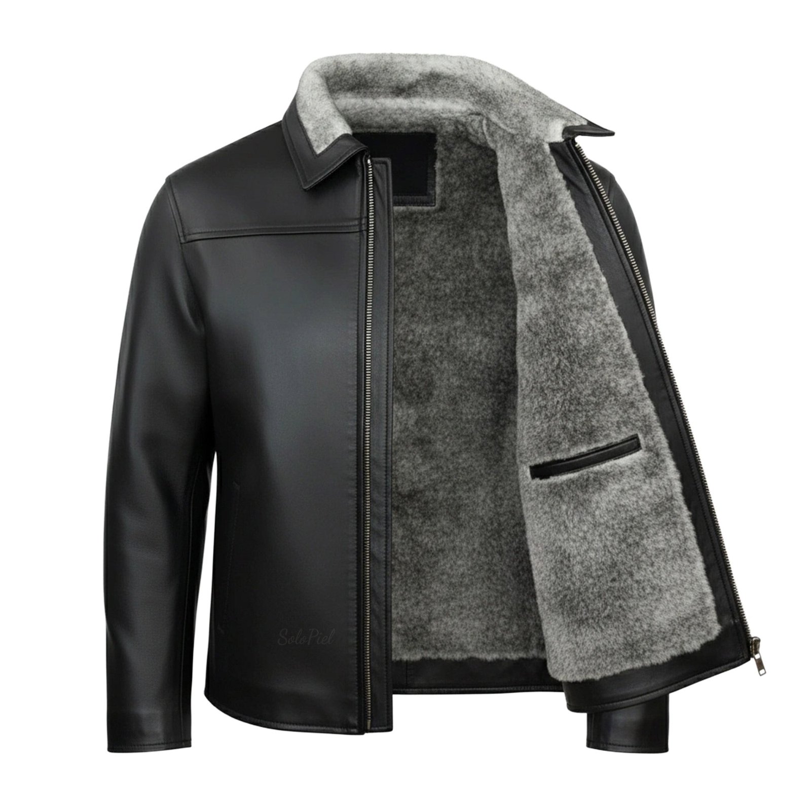 Chamarra de Piel de Borrego para Caballero Forro de Lana Sintética Marcos - Image 3