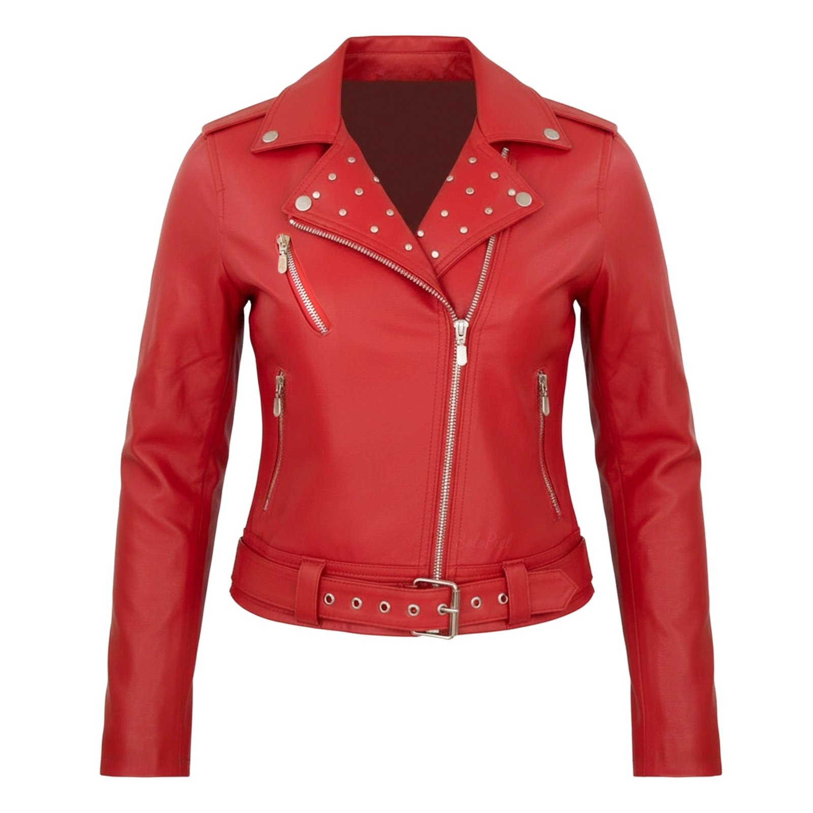 Chamarra de Piel de Borrego para Dama Corta Slim con Aplicaciones de Pedrería Natasha - Image 3