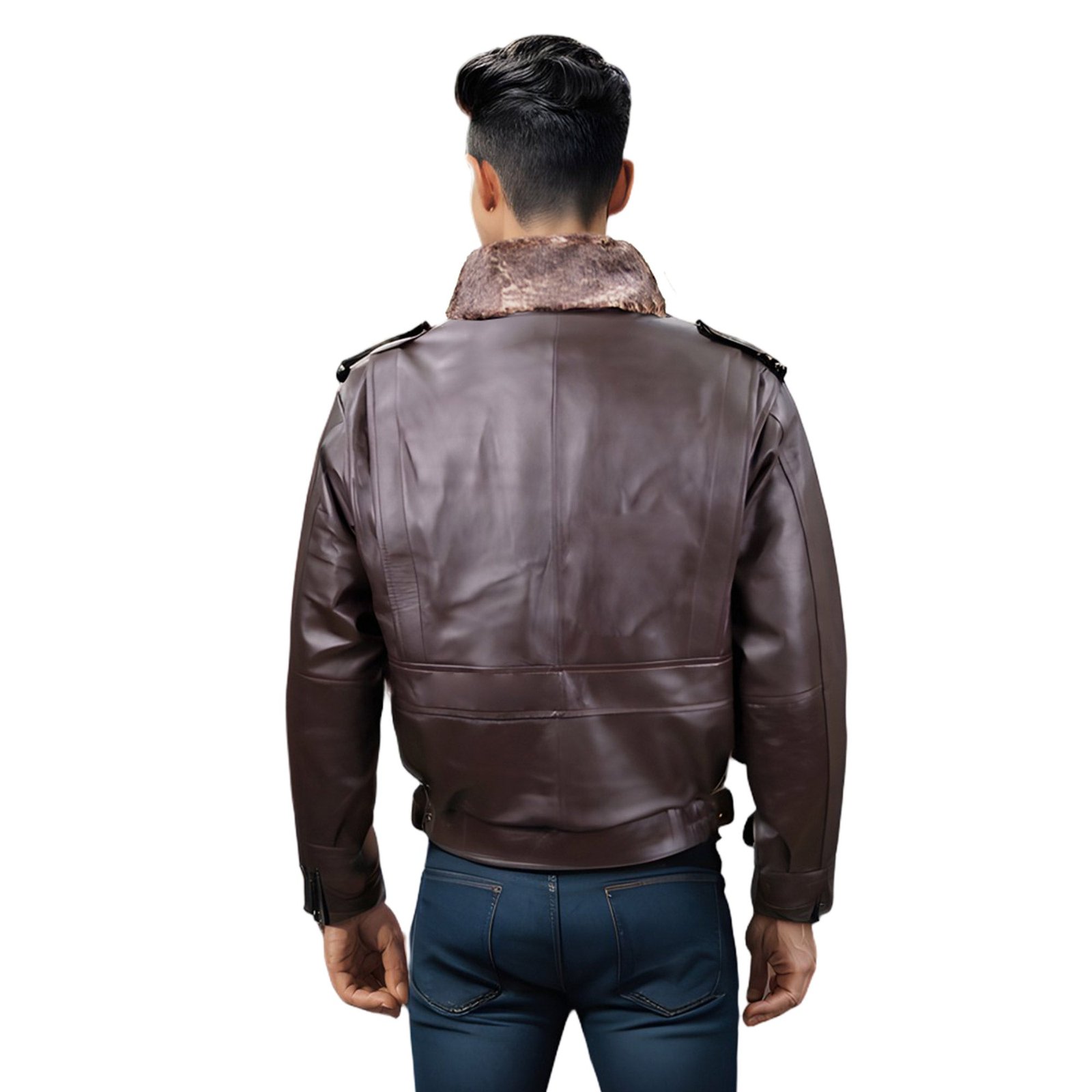 Chamarra de Piel de Borrego para Caballero Con Cuello y Forro Desmontables Piloto - Image 3