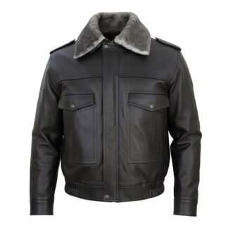 Chamarra de Piel de Borrego para Caballero Con Cuello y Forro Desmontables Piloto