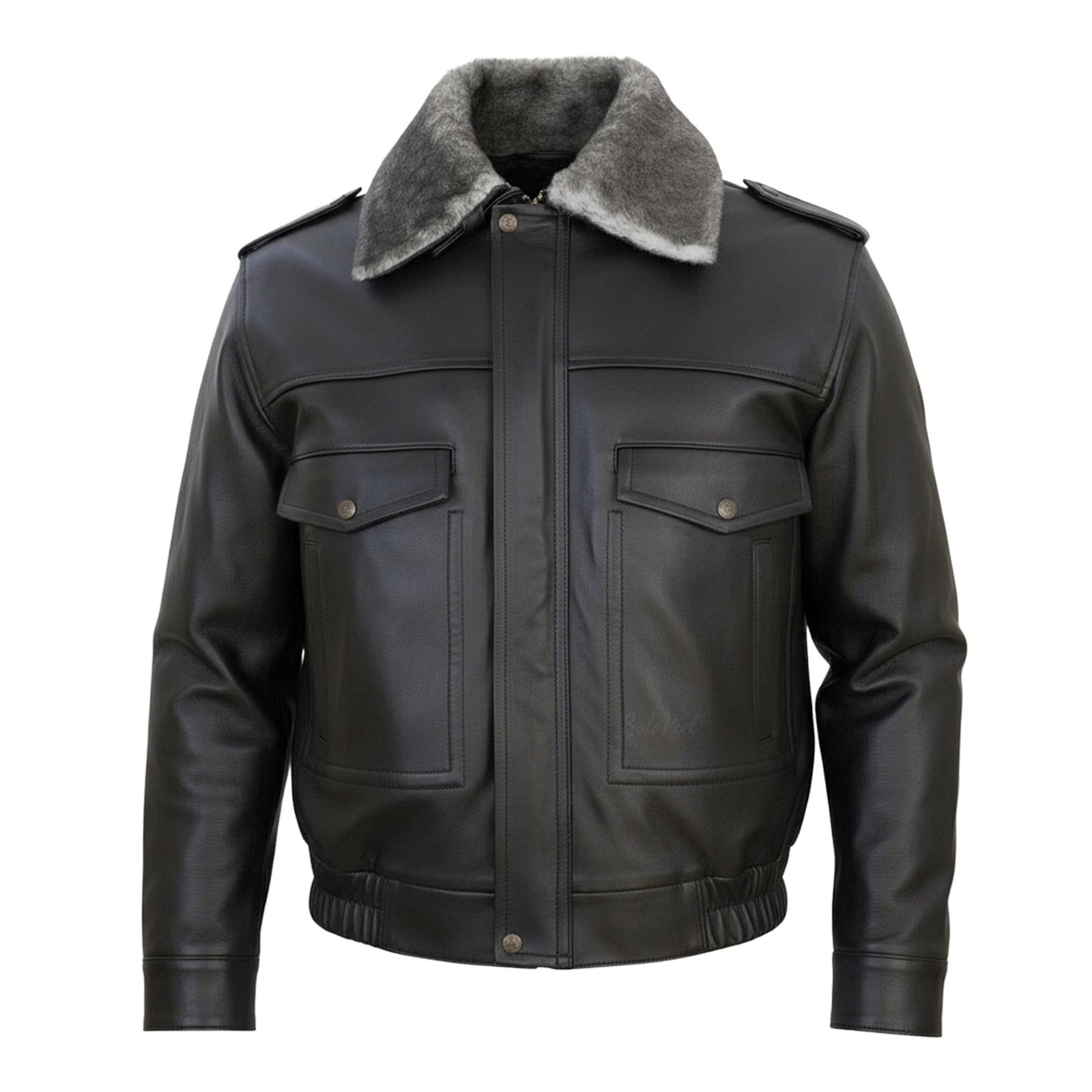 Chamarra de Piel de Borrego para Caballero Con Cuello y Forro Desmontables Piloto