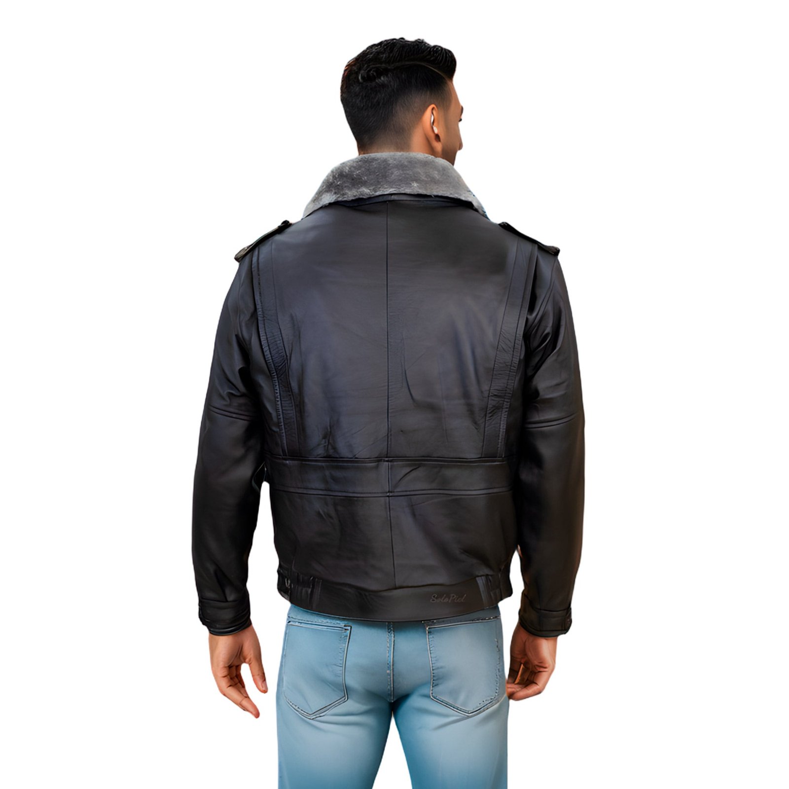 Chamarra de Piel de Borrego para Caballero Con Cuello y Forro Desmontables Piloto - Image 5