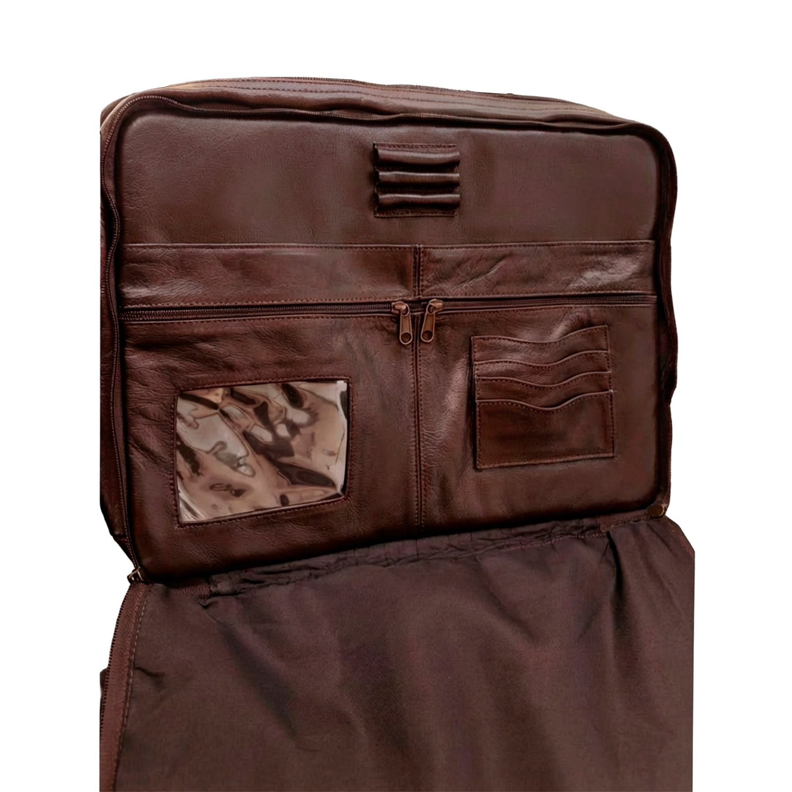 Portafolio Fabricado en Piel de Res de Para Laptop de 17" con Acojinado Diversos Compartimentos y Correa de Sujeción - Image 2