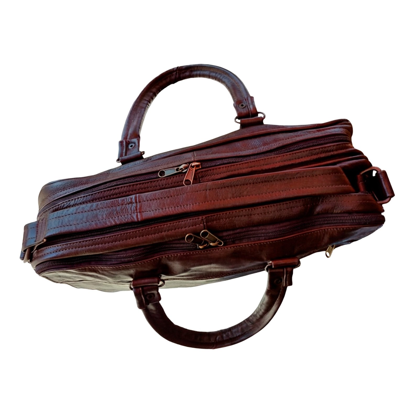 Portafolio Fabricado en Piel de Res de Para Laptop de 17" con Acojinado Diversos Compartimentos y Correa de Sujeción - Image 3