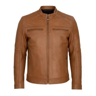 Chamarra de Piel de Borrego Para Caballero con Cuello Mao Slim Fit Ramses