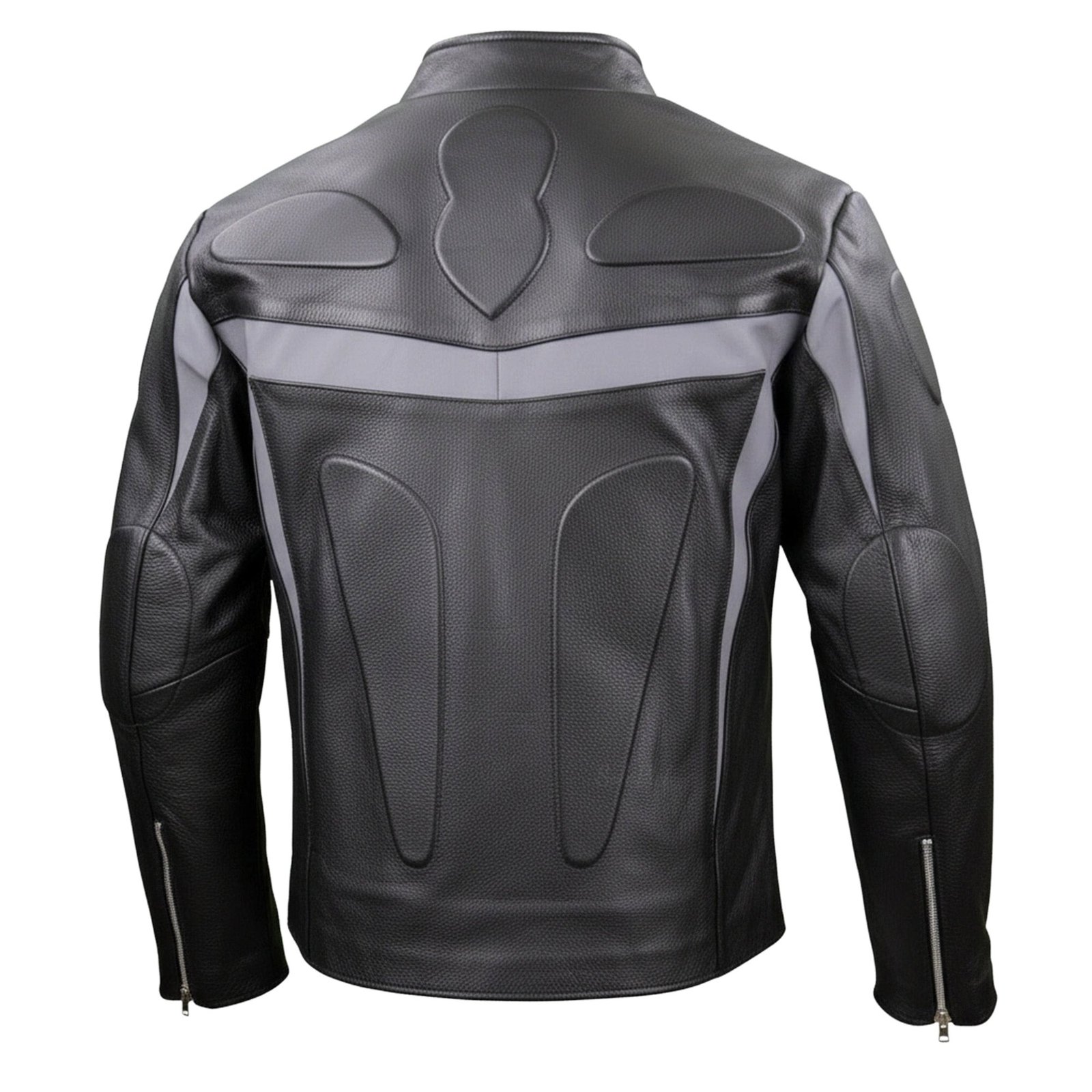 Chamarra de Piel de Res Gruesa para Caballero con Reflejantes y Protecciones Biker - Image 4