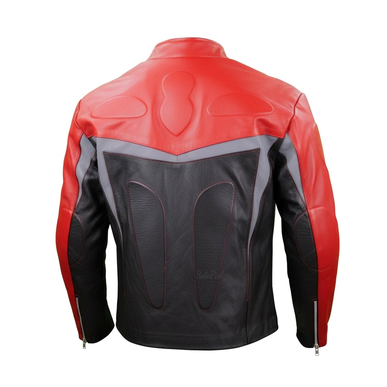 Chamarra de Piel de Res Gruesa para Caballero con Reflejantes y Protecciones Biker - Image 2