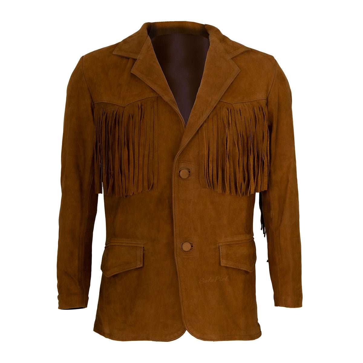 Saco Vaquero de Piel de Borrego Acabado Nobuck con Barbas Estilo Tamaulipeco para Caballero Christian - Image 2