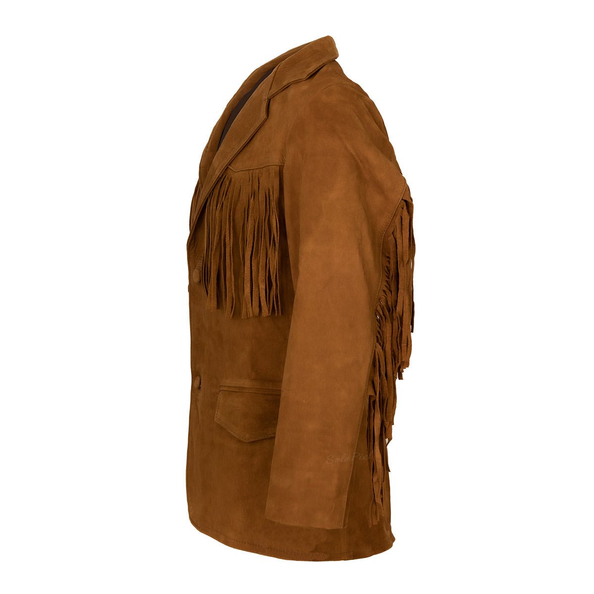 Saco Vaquero de Piel de Borrego Acabado Nobuck con Barbas Estilo Tamaulipeco para Caballero Christian - Image 3