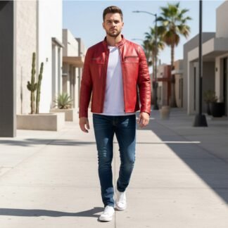 Chamarra de Piel de Borrego para Caballero Slim Cuello Mao Sammy