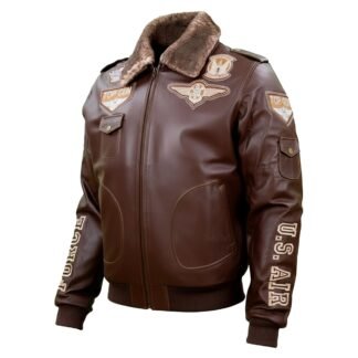 Chamarra de Piel de Borrego para Caballero Cuello Desmontable Piloto TopGun