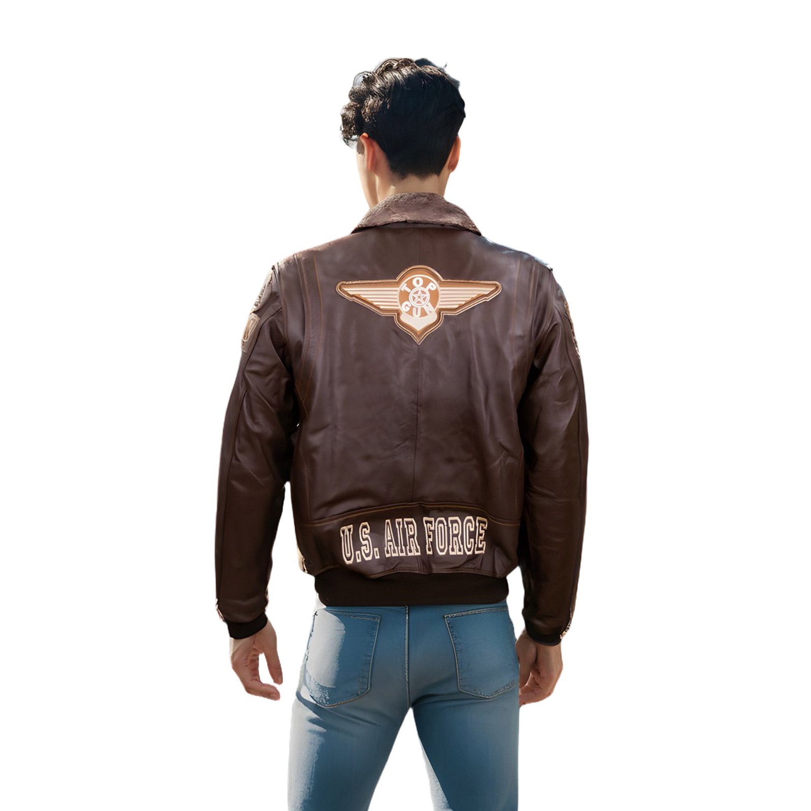 Chamarra de Piel de Borrego para Caballero Cuello Desmontable Piloto TopGun - Image 10