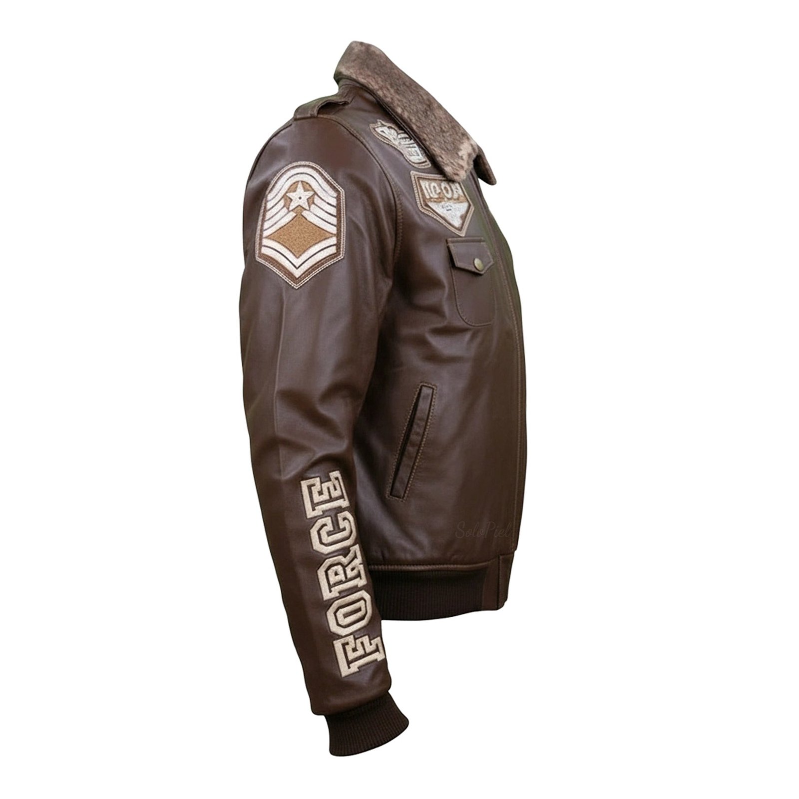 Chamarra de Piel de Borrego para Caballero Cuello Desmontable Piloto TopGun - Image 8